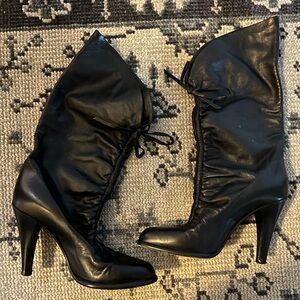 Elegant Black Women's Heeled Boots Bally Booties 5